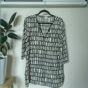 J.Crew Lightweight Blue and Cream Cover-Up - M